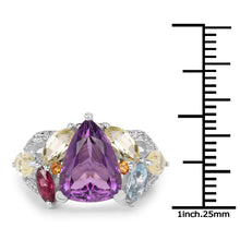 将图片加载到图库查看器,6.30 Carat Genuine Multi Stone .925 Sterling Silver Ring