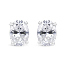 Load image into Gallery viewer, 14K White Gold 1.00 Cttw Lab Grown Oval Solitaire Diamond Stud Earrings (F-G Color, VS2-SI1 Clarity)