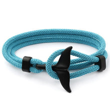将图片加载到图库查看器,Whale Tail Anchor Bracelets Men And Women Charm Nautical Survival Rope Chain Bracelet Male Wrap Metal Hooks Fashion Gift