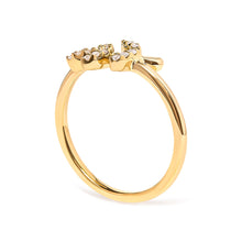 Load image into Gallery viewer, 10K Yellow Gold 1/10 Cttw Diamond Leaf and Branch Ring (H-I Color, I1-I2 Clarity) - Ring Size 7