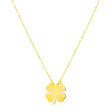 Load image into Gallery viewer, 14K Yellow Gold Four Leaf Clover Necklace
