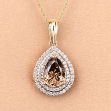 Load image into Gallery viewer, IGI Certified 2.01 Carat Genuine Brown Diamond Center and 0.29cttw White Diamond 18K Yellow Gold Pendant (2.30cttw)