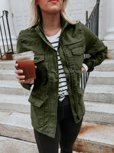 Load image into Gallery viewer, Retro Pocketed Long Sleeve Zip-Up Jacket Lightweight & Stylish Outerwear for Everyday Wear