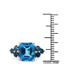Load image into Gallery viewer, 4.72 Carat Genuine Swiss Blue Topaz & London Blue Topaz .925 Sterling Silver Ring