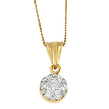 Load image into Gallery viewer, 14K Yellow Gold 1/2 cttw Round Cut Diamond Circle Pendant Necklace (H-I, I1-I2)