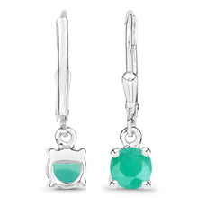 Load image into Gallery viewer, 0.92 Carat Genuine Emerald .925 Sterling Silver Earrings