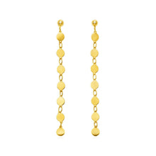 将图片加载到图库查看器,14k Yellow Gold Post Dangle Earrings with Polished Circles