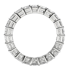 Load image into Gallery viewer, Emerald Cut Lab Grown Diamond Eternity Ring in 14k White Gold (6 cttw FG/VS2)