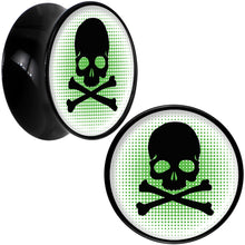 将图片加载到图库查看器,Black Acrylic Green Black Skull Saddle Plug Set 18mm