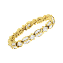 Load image into Gallery viewer, 14K Yellow Gold 8 1/5 Cttw Baguette and Princess-Cut Diamond Geometric Twist Link Bracelet (G-H Color, VS1-VS2 Clarity) - Size 7"