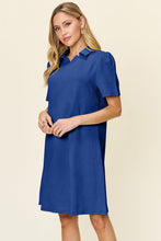 Load image into Gallery viewer, Double Take Full Size Texture Collared Neck Short Sleeve Dress Textured Dress For Women