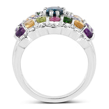 将图片加载到图库查看器,4.02 Carat Genuine Multi Stone .925 Sterling Silver Ring