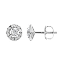 Load image into Gallery viewer, 14K White Gold 3/4 Cttw Lab-Grown Diamond Floating Halo Stud Earring (F-G Color, VS1-VS2 Clarity)