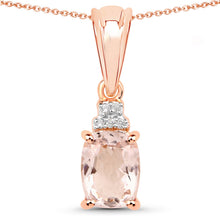 将图片加载到图库查看器,1.12 Carat Genuine Morganite and White Topaz .925 Sterling Silver Pendant