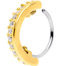 Load image into Gallery viewer, 20G Clear CZ Gem Gold Tone Sleek Seamless Circular Ring