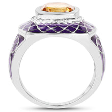 Load image into Gallery viewer, 2.00 Carat Genuine Citrine .925 Sterling Silver Ring
