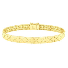 Load image into Gallery viewer, 14k Yellow Gold 7 inch Clover Bracelet (6.50 mm)