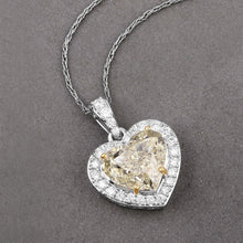 将图片加载到图库查看器,IGI Certified 4.51 Carat Genuine Light Yellow Diamond Center and 0.45cttw White Diamond 18K White Gold Pendant (4.96cttw)
