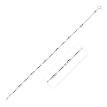 Load image into Gallery viewer, Sterling Silver Anklet with Polished Bars and Beads