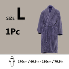 Load image into Gallery viewer, Unisex Extra Warm Coral Fleece Bathrobe Mens and Women Adult Robes for Your Bathroom Bath Towel Bedroom Shawl Collar Robes, Valentines gift for lovers