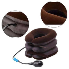 Load image into Gallery viewer, Cervical Neck Traction Device Headache Shoulder Pain Relax Brace Support Pillow Neck Pillow Home Office Travel Pillow 3-layered Air Inflatable Vertebra Auxiliary Tools Neck Support Assistant Pillow Air Adjustable and Inflatable Neck Pillow Comfort Neck