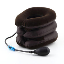 Load image into Gallery viewer, Cervical Neck Traction Device Headache Shoulder Pain Relax Brace Support Pillow Neck Pillow Home Office Travel Pillow 3-layered Air Inflatable Vertebra Auxiliary Tools Neck Support Assistant Pillow Air Adjustable and Inflatable Neck Pillow Comfort Neck