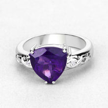 Load image into Gallery viewer, 2.71 Carat Genuine Amethyst and White Topaz .925 Sterling Silver Ring