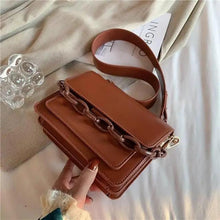 Load image into Gallery viewer, Chain Design Trendy Lady Bags Mini Pu Leather Flap Bags for Women Shoulder Handbag Female Fashion Cross Body Bag with Lid