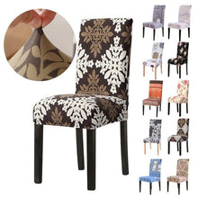 Load image into Gallery viewer, Chair Cover Simple Home Printed Chair Cover Household Thickened Fleece Chair Cover Universal KitchenDining Chair Cover Spandex tretch Removable Washable Dining Room Chair Protector Slipcovers/Home Decor Dining Room Seat Cover