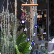 Load image into Gallery viewer, Chakra Energy Clear Crystal Ball Sun-catcher Turkish Window Prisms Blue Evil Eye Light Catching Wind Chimes For Office Decor Home Garden Hanging Decoration Showpiece Lucky Gift