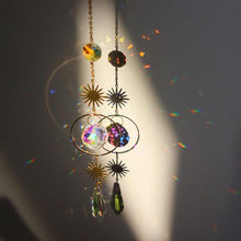 Load image into Gallery viewer, Chandelier Crystal Wind Chime Pendant Metallic Hoop Moon Rainbow Maker Sun Hanging Drop Crystal For Window Curtains Home Decor Gifts Photography Prop