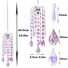 Load image into Gallery viewer, Chandelier Wind Chimes Home Decor Ornaments AB Coating Crystal Prisms Hanging Suncatcher Rainbow Chaser Window Curtains Jewelry Pendant For Home Room Wedding Garden Decor Gifts Photography