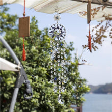 将图片加载到图库查看器,Chandelier Wind Chimes Turkish Blue Evil Eye Moon Sun Star Sun-catcher Rainbow Maker Wind Chimes Wall Hanging Crystal Prisms Hanging Pendant Home Decor Gifts Blessing Protection Decoration