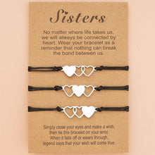 Load image into Gallery viewer, Charm Friendship Bracelets Sister Best Friend Bracelet With Card Matching Heart Distance Bracelets Friendship Gift For Sisters Best Friends Bestie Girls Women Relationship Matching Bracelet Women Jewelry