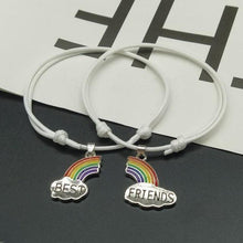 Load image into Gallery viewer, Charming Rainbow Best Friend Bracelet Adjustable Friendship Couple Bracelet Gift Hand Bracelet Set of 2 Matching Friendship Bracelet Elastic Rainbow Cloud Bracelets For Close Friends Christmas Birthday Gifts