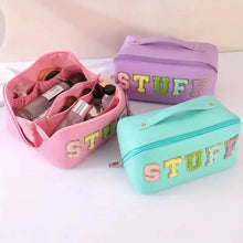 Load image into Gallery viewer, Chenille Letter Patches Cosmetic Bag