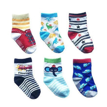 Load image into Gallery viewer, Children Cotton 6 Pairs/Set Anti-slip Socks For Boys Girl Rubber Kid Floor Sock With Grips For 0 To 6 Years Kids