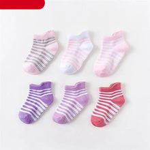 Load image into Gallery viewer, Children Cotton 6 Pairs/Set Anti-slip Socks For Boys Girl Rubber Kid Floor Sock With Grips For 0 To 6 Years Kids
