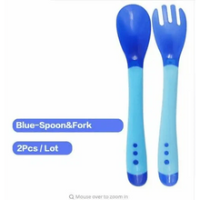 Load image into Gallery viewer, Children's Tableware Baby Learning Dishes With Suction Cup Assist Food Bowl Temperature Sensing Spoon Baby Feeding Bowl