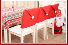 将图片加载到图库查看器,Christmas Chair Covers Red Santa Claus Hat Chair Back Covers Christmas Chair Covers Decor Santa Claus Red Hat Snowflake Chair Xmas Cap Kitchen Dining Chair Slipcovers Sets For Christmas Table Party Decor