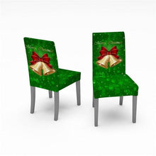 Load image into Gallery viewer, Christmas Chair Covers Santa Printed Elastic Stretch Dining Room Chair Slipcover Kitchen Seat Cover Spandex Home Decor chair Stretch Removable Washable Dining Room Chair Protector Slipcovers Christmas Decoration/Home Decor Dining Room Seat Cover