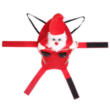 Load image into Gallery viewer, Christmas Costumes Red Winter Coat for Dog Riding Santa Claus with Bell