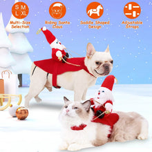 Load image into Gallery viewer, Christmas Costumes Red Winter Coat for Dog Riding Santa Claus with Bell