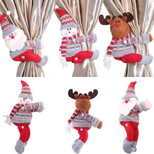 Load image into Gallery viewer, Christmas Curtain Holder Merry Christmas Decoration For Home Ornament New Year Santa Claus Xmas Curtain Home Decorr Creative Curtain Tieback Hold Back Fastener Christmas Wine Bottle Topper for Xmas Holiday Home Window Decorations