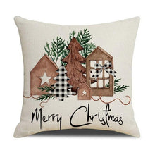Load image into Gallery viewer, Christmas Decoration Cushion Cover Decorative Throw Pillow Cover Christmas Decor Xmas Winter Decorations Holiday Pillows Cushion Case Candle Pine Tree Deer Sleigh Printed Pillow Cover Xmas 45X45CM