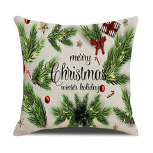 Load image into Gallery viewer, Christmas Green Stripe Pattern Cotton Linen Throw Pillow Christmas Stripe Pillow Cases Christmas Green Decorative Cushion Cover Cotton Linen Pillowcase Indoor Sofa Decorations Home Sofa Decorative Pillowcase 45X45CM