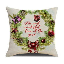 Load image into Gallery viewer, Christmas Green Stripe Pattern Cotton Linen Throw Pillow Christmas Stripe Pillow Cases Christmas Green Decorative Cushion Cover Cotton Linen Pillowcase Indoor Sofa Decorations Home Sofa Decorative Pillowcase 45X45CM