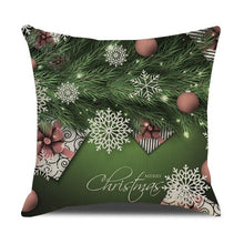 Load image into Gallery viewer, Christmas Green Stripe Pattern Cotton Linen Throw Pillow Christmas Stripe Pillow Cases Christmas Green Decorative Cushion Cover Cotton Linen Pillowcase Indoor Sofa Decorations Home Sofa Decorative Pillowcase 45X45CM