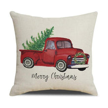 Load image into Gallery viewer, Christmas Green Stripe Pattern Cotton Linen Throw Pillow Christmas Stripe Pillow Cases Christmas Green Decorative Cushion Cover Cotton Linen Pillowcase Indoor Sofa Decorations Home Sofa Decorative Pillowcase 45X45CM