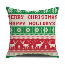 Load image into Gallery viewer, Christmas Green Stripe Pattern Cotton Linen Throw Pillow Christmas Stripe Pillow Cases Christmas Green Decorative Cushion Cover Cotton Linen Pillowcase Indoor Sofa Decorations Home Sofa Decorative Pillowcase 45X45CM